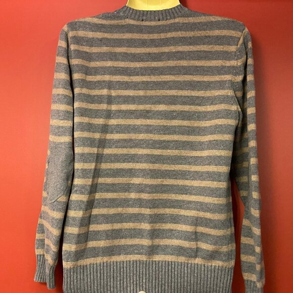 ⭐4 FOR $20⭐ GAP Men's Grey / Tan Striped Sweater - Size Large - Picture 3 of 4